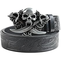MIPPO® Men's Adjustable Belt with Skull Alloy Buckle for